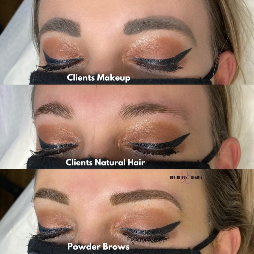 Before and after powder brows